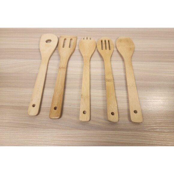 Hygnn Beauty and the Beast Burned Wooden Cooking & Serving Set Bamboo - Picture 7 of 9